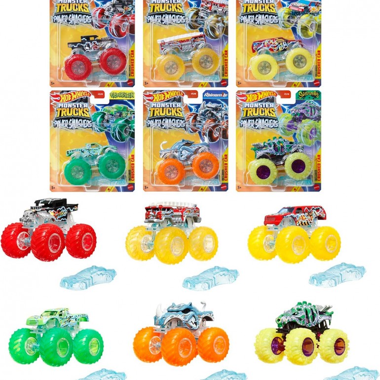 هوت ويلز شاحنات ضخمة باور سماشرز اشكال متنوعة مركبات الأطفال HotWheels