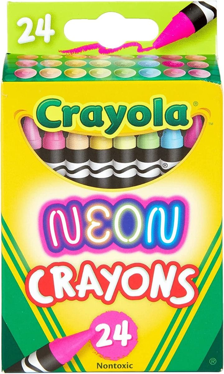 كرايولا ألوان شمع نيون 24 قلم رسم و تلوين Crayola