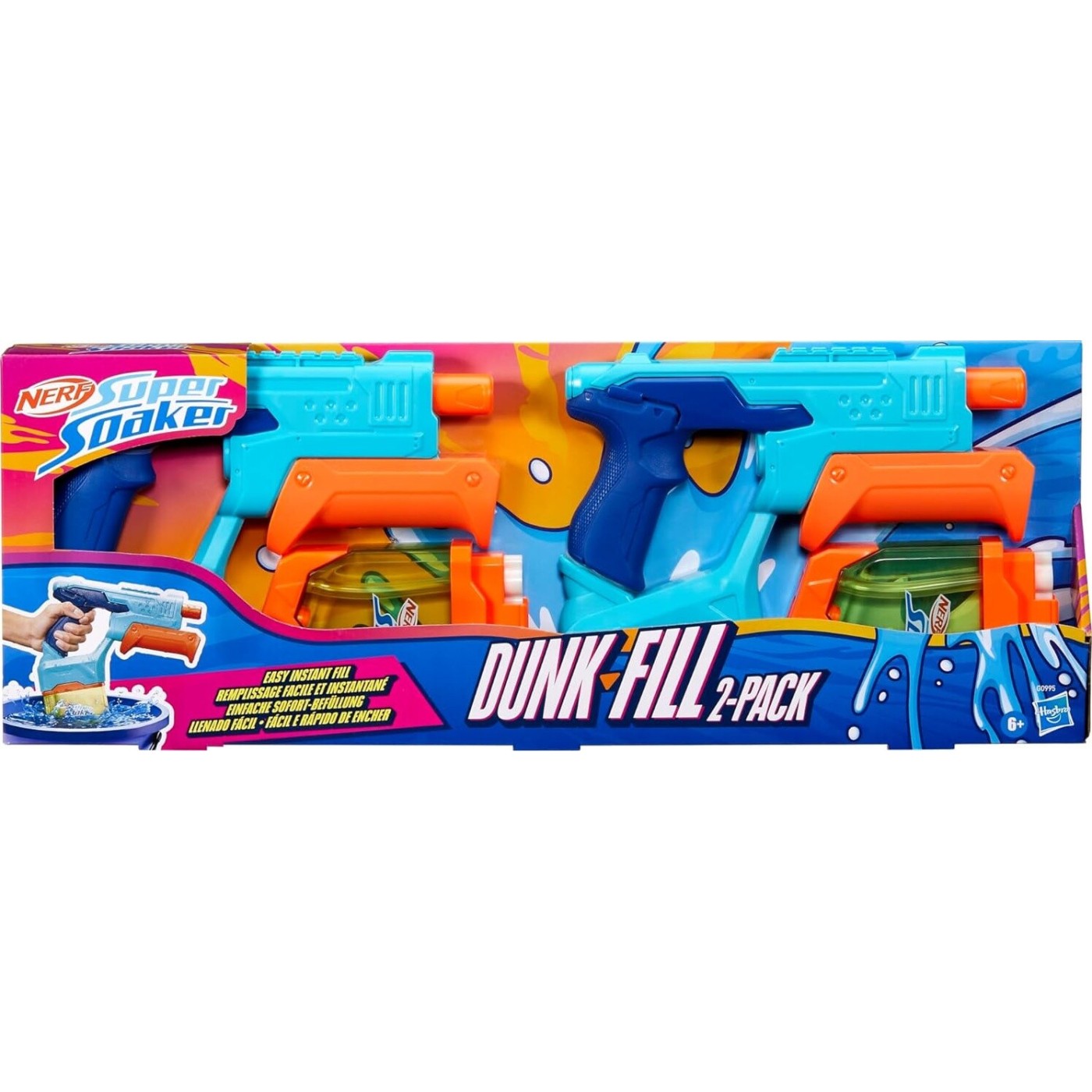 نيرف مسدس ماء سريع التعبئة مكون من قطعتين مسدسات الماء Nerf