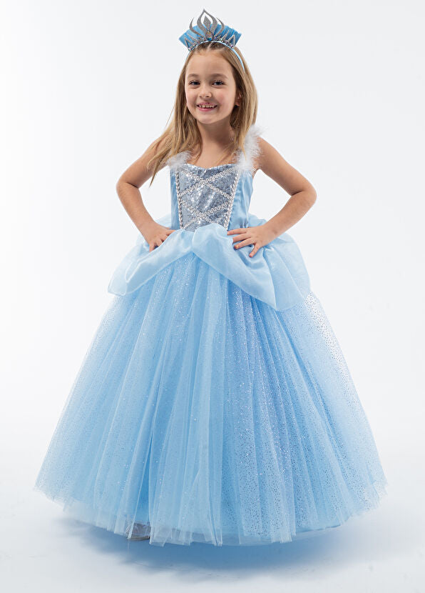 فيري لاند فستان سندريلا ازرق ملابس الأميرات Fairy Land