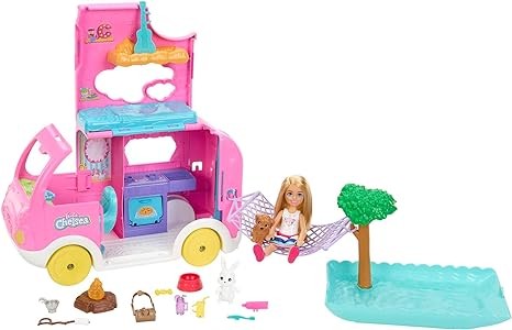 باربي لعب تشيلسي 2 في 1 من كامبر دمية مع اكسسوارات Barbie
