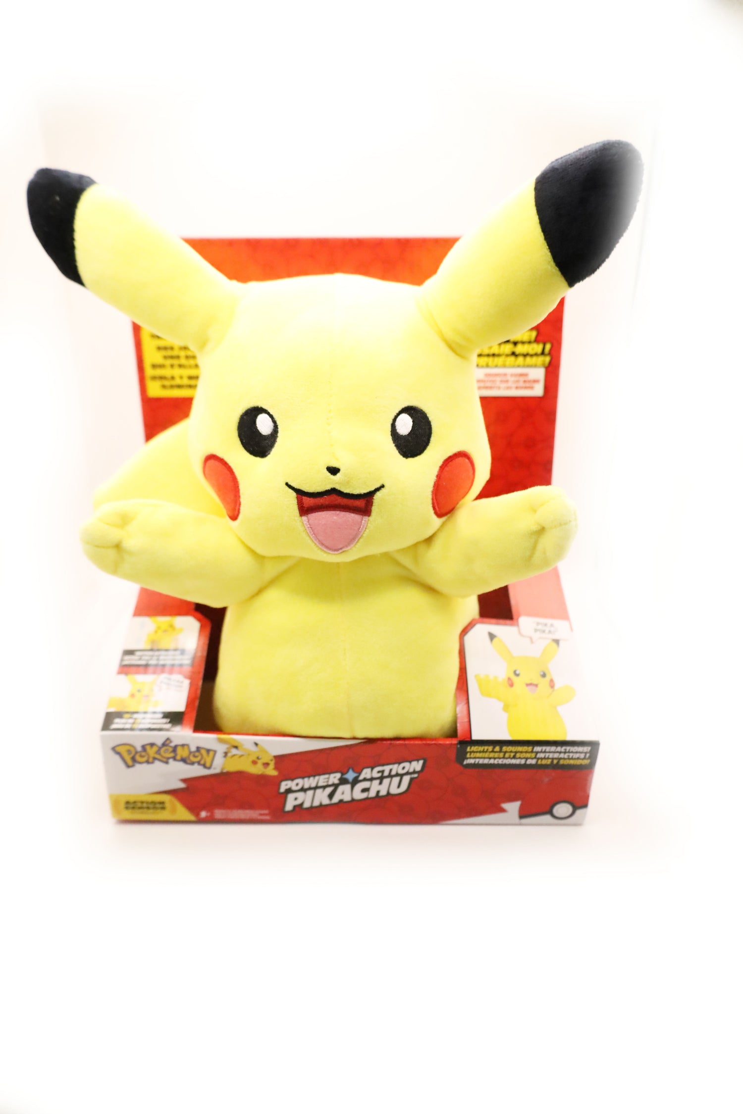 بوكيمون دمية بيكاتشو باور أكشن 25 سم مع الضوء والأصوات الالعاب القطنية Pokemon