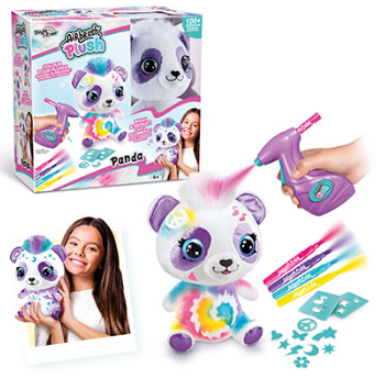 اير برش دمية باندا مخملية مع فرشاة هوائية رسم و تلوين Airbrush Plush