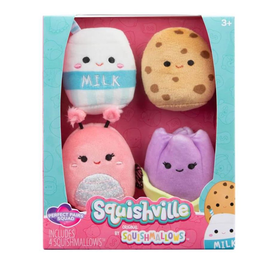 سكويش مالوز دمى بيرفكت بيرز سكواد 4 قطع الالعاب القطنية Squishmallows