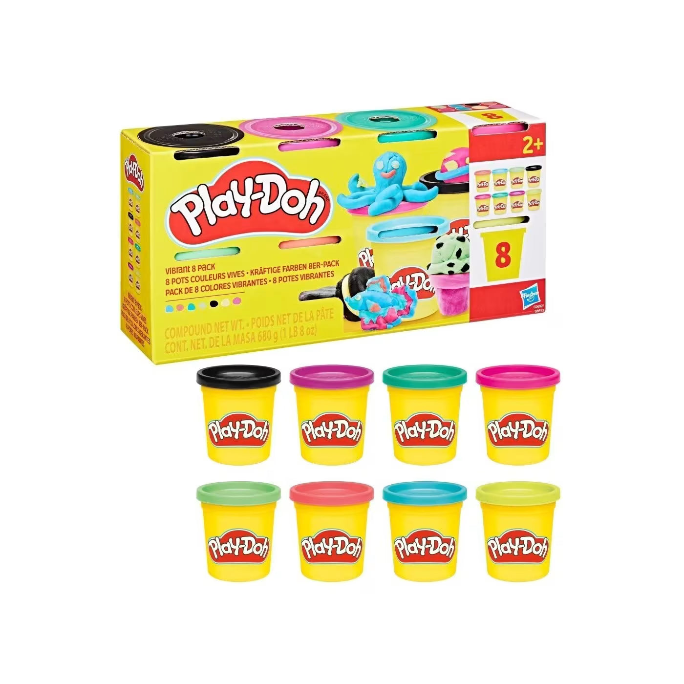 بلاي دو علب صلصال قوس قزح 8 قطع الصلصال والمعجون Play-Doh