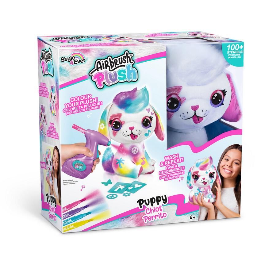 اير برش دمية جرو مخملية مع فرشاة هوائية رسم و تلوين Airbrush Plush