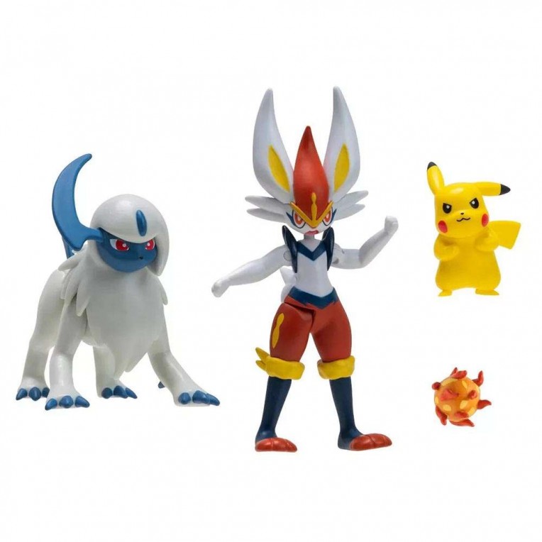 بوكيمون مجسمات المعركة 3 قطع شخصيات كرتونية Pokemon