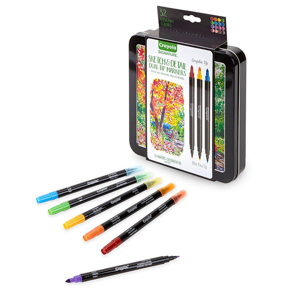 كرايولا أقلام تلوين سيجنتشر سكتش آند ديتيل 16 قطعة رسم و تلوين Crayola