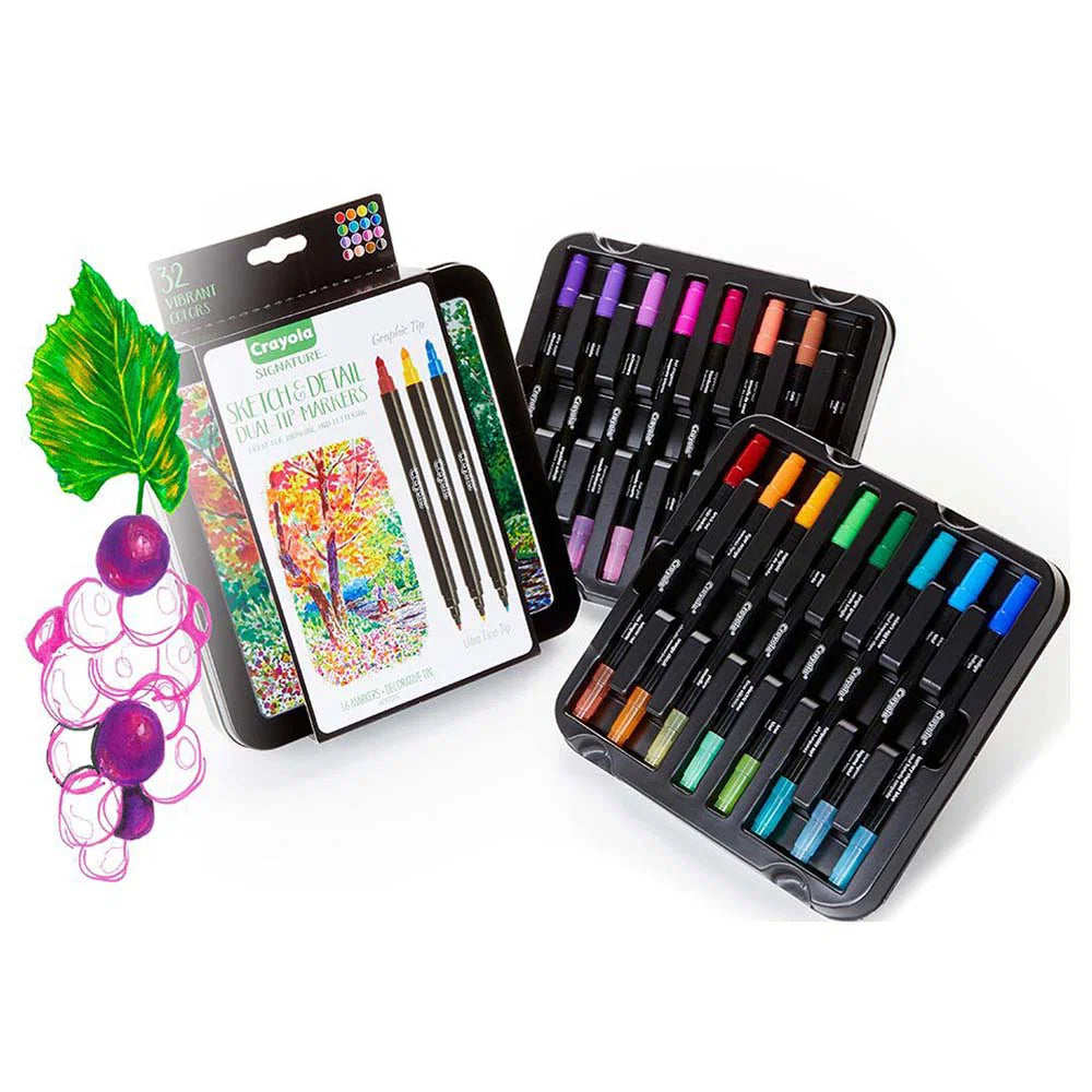 كرايولا أقلام تلوين سيجنتشر سكتش آند ديتيل 16 قطعة رسم و تلوين Crayola