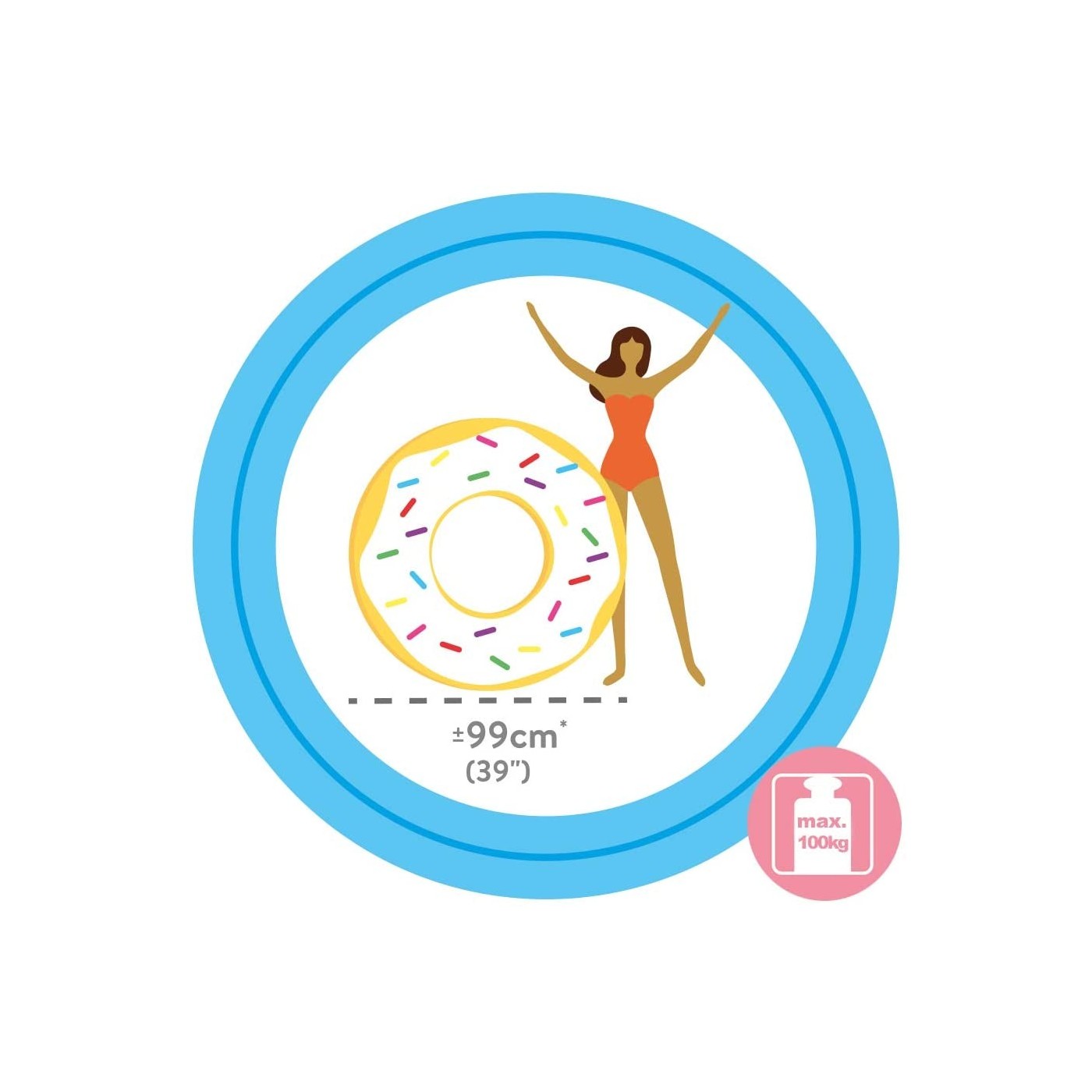 انتكس عوامة قابلة للنفخ على شكل دونت عوامات ومراتب Intex