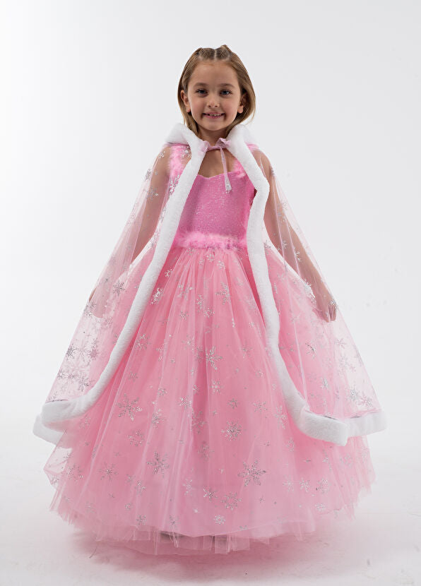 فيري لاند زي عباءة الثلج الوردي الملابس التنكرية Fairy Land