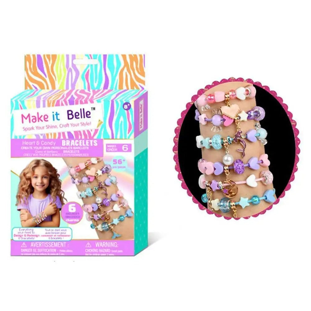 ميك إت بيل أساور وردية مرصعة باللمعان الخرز والاكسسوارات Make It Belle