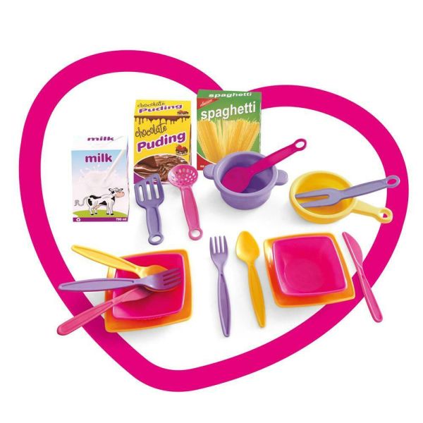 دولو لعبة مطبخ اليونيكورن 19 قطعة ألعاب المطابخ Dolu