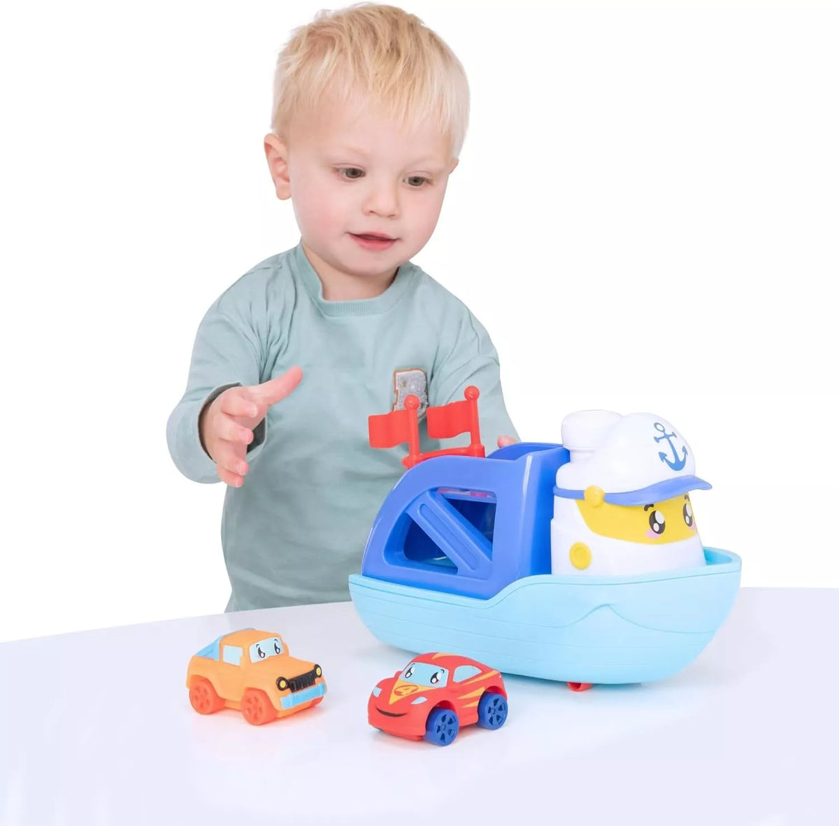 تيمسترز لعبة قارب صغير مع سيارتين مركبات الأطفال Teamsterz