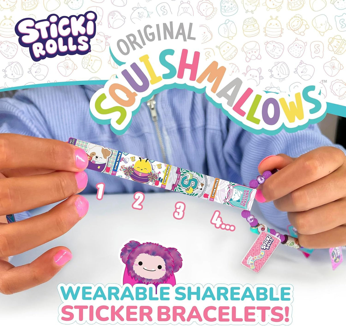 ستيكي رولز سكويشمالوز سوار ملصقات الخرز والاكسسوارات Sticki Rolls