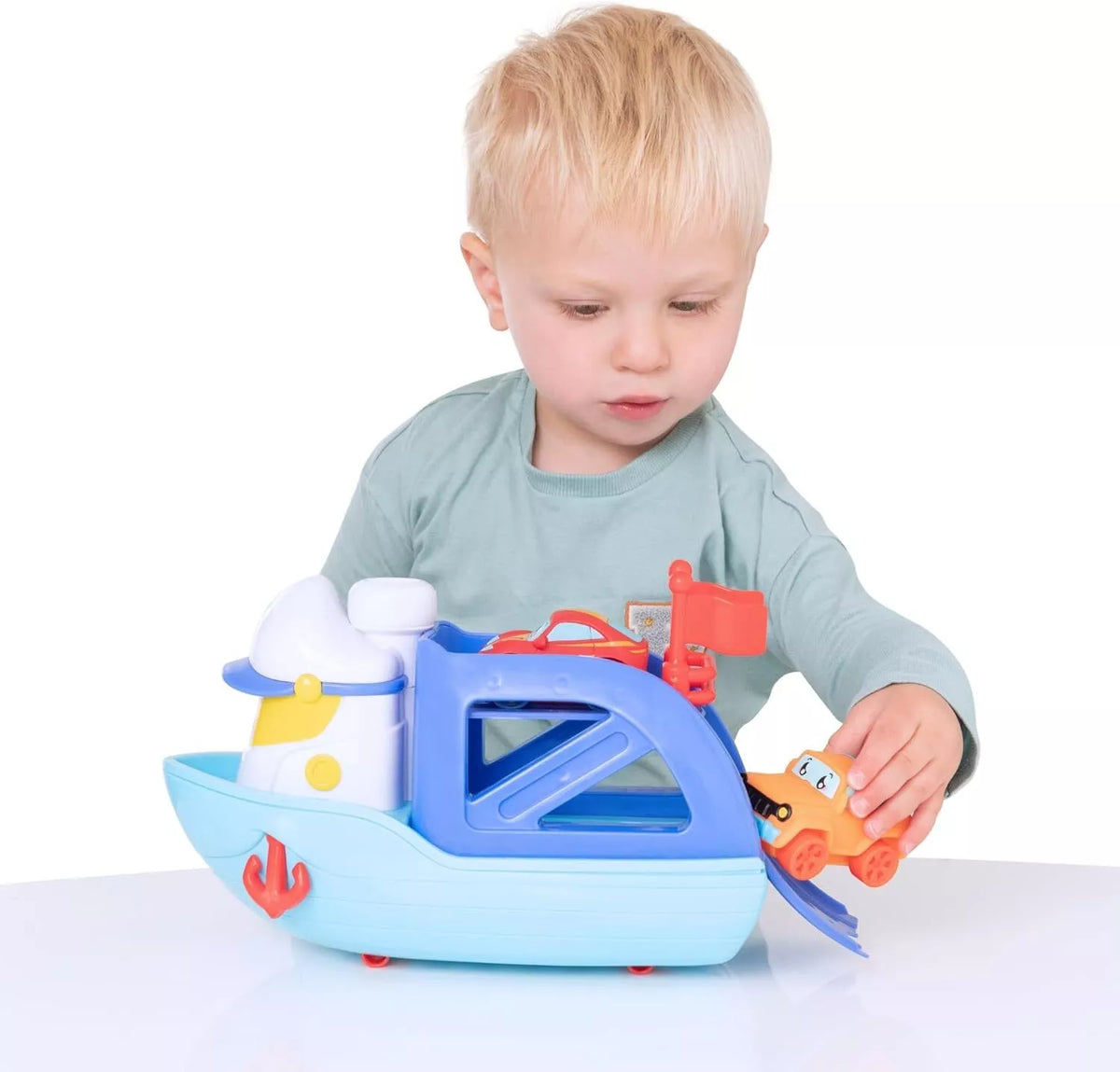 تيمسترز لعبة قارب صغير مع سيارتين مركبات الأطفال Teamsterz