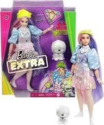 دمية باربي اكسترا بمظهر لامع مع جرو من باربي Barbie