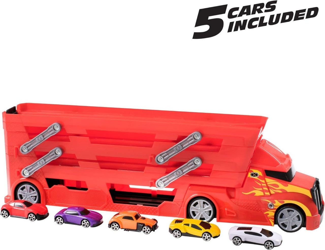 تيمسترز لعبة ناقلة إطلاق السيارات مع 5 سيارات ناقلة سيارات Teamsterz