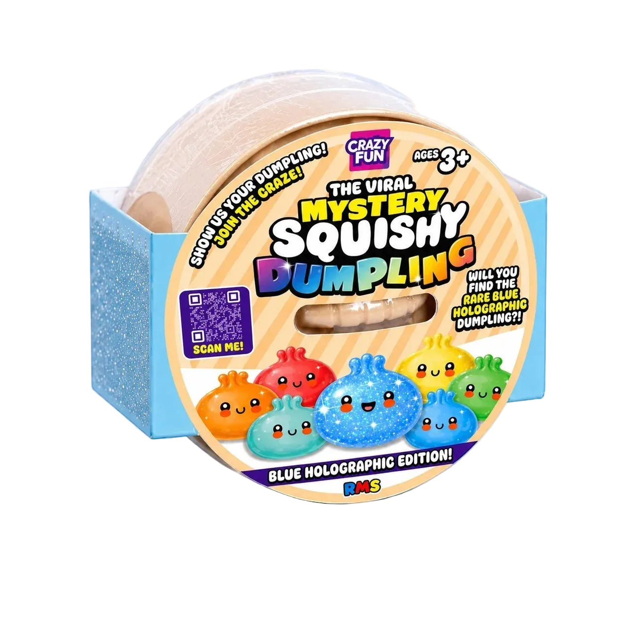 كريزي فن دامبلينج سكوشي أزرق هولوغرافي 9 سم التمدد والضغط Dumplings