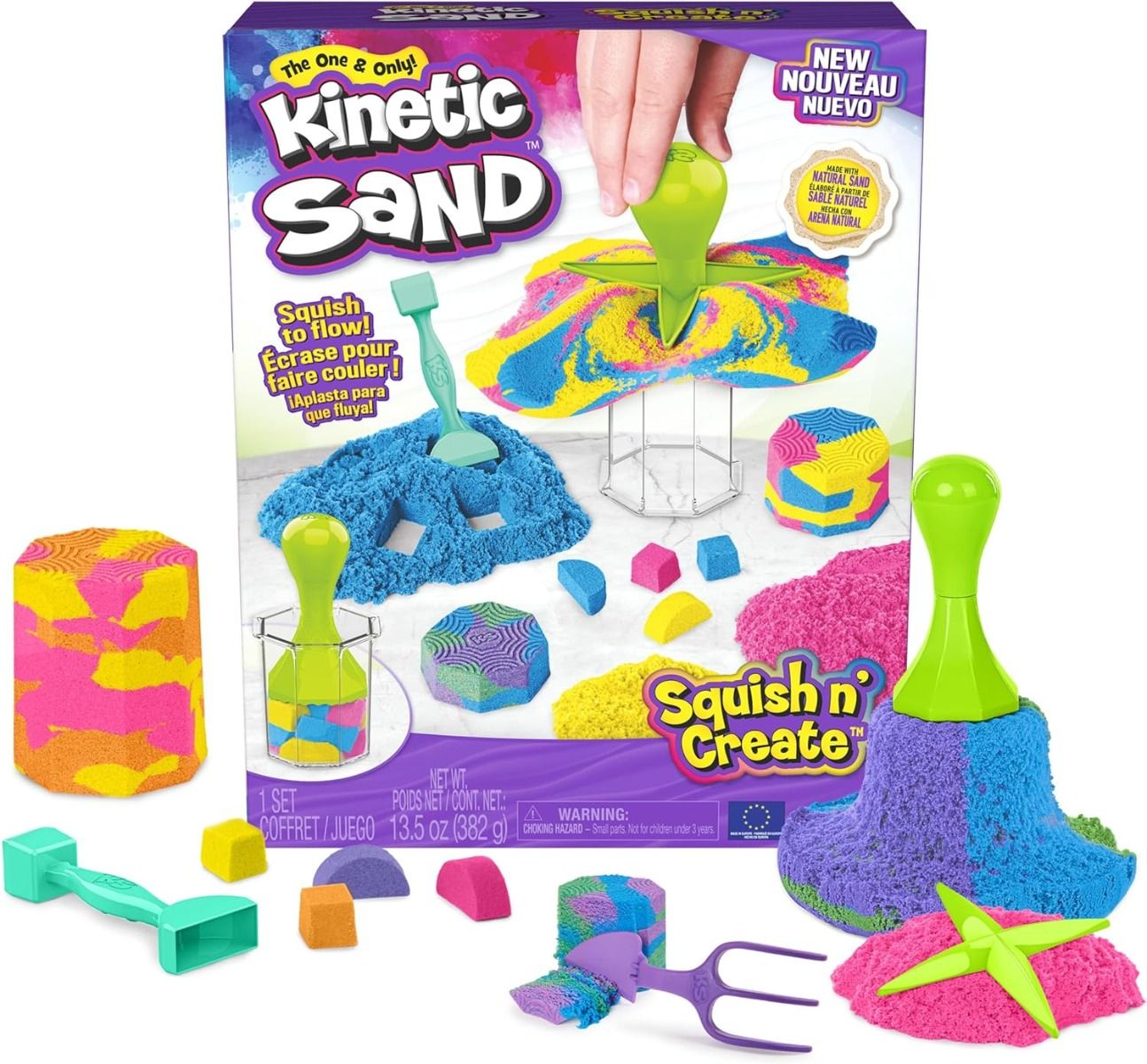 كينتيك ساند لعبة الرمل الحركي سكويش ان كريي تشكيل الرمل Kinetic SAND