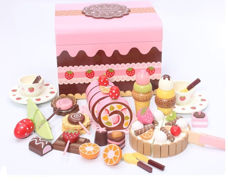 لعبة صناعة الحلويات الخشبية ألعاب المطابخ LOCAL