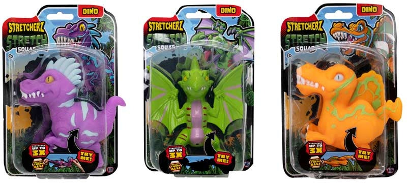 ستريتشرز لعبه الدايناصور المطاط متنوع التمدد والضغط STRETCHERZ