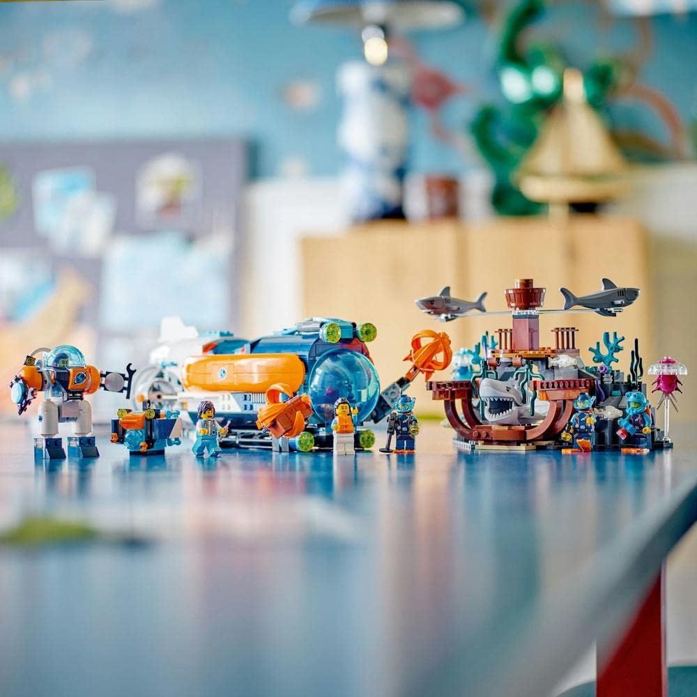 ليجو سيتي بناء غواصة استكشاف أعماق البحار 842 قطعة مكعبات التركيب LEGO