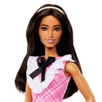 باربي دمية فاشونيستا شعر اسود و فستان وردي دمى الشخصيات Barbie