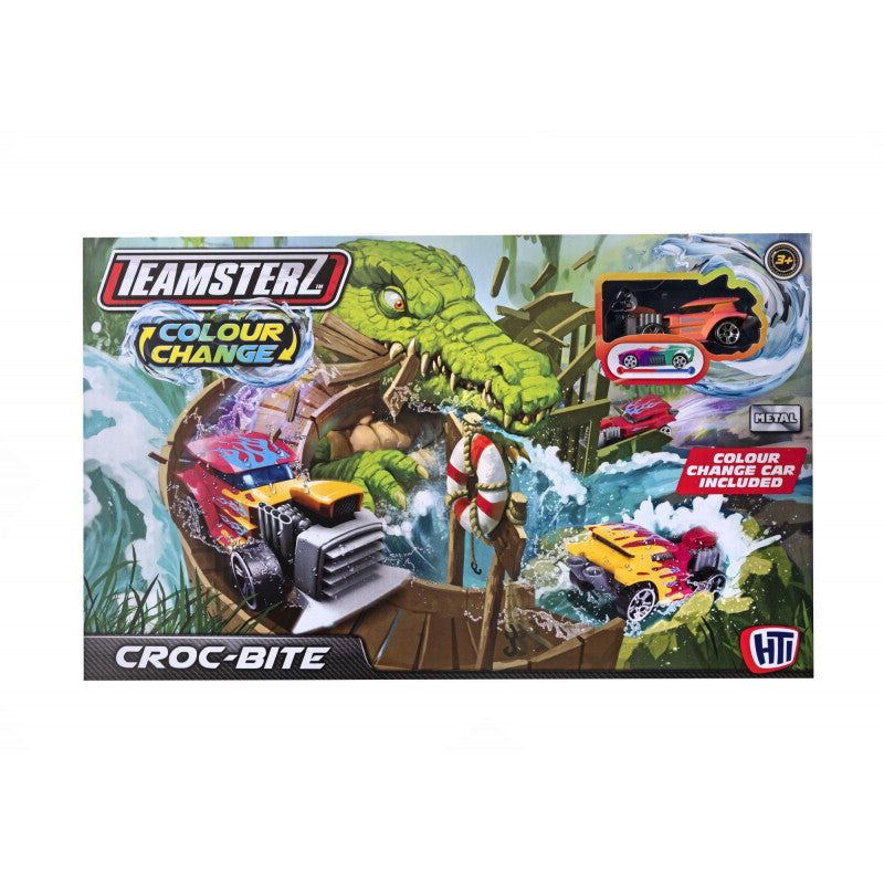 تيمسترز لعبة عضة التمساح متغيرة اللون مركبات مع مسار Teamsterz