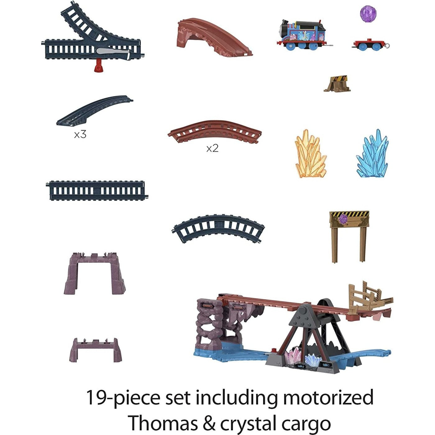 توماس والأصدقاء قطار بمحرك مغامرة الكهوف الكريستالية مركبات مع مسار Thomas and Friends