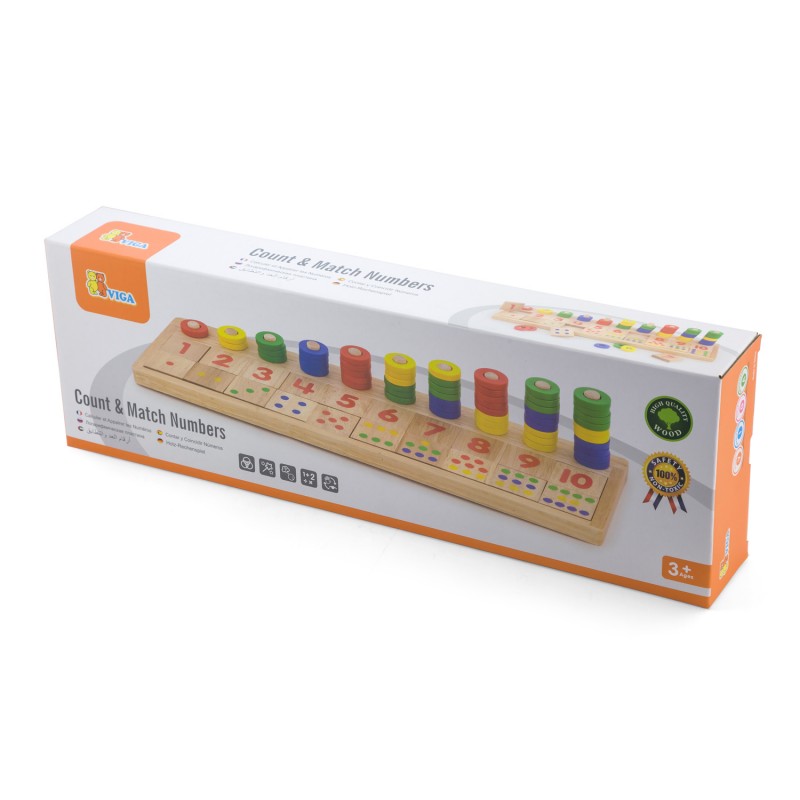 فيجا مجموعة ارقام خشبية للعد والمطابقة العاب تعليمية VIGA
