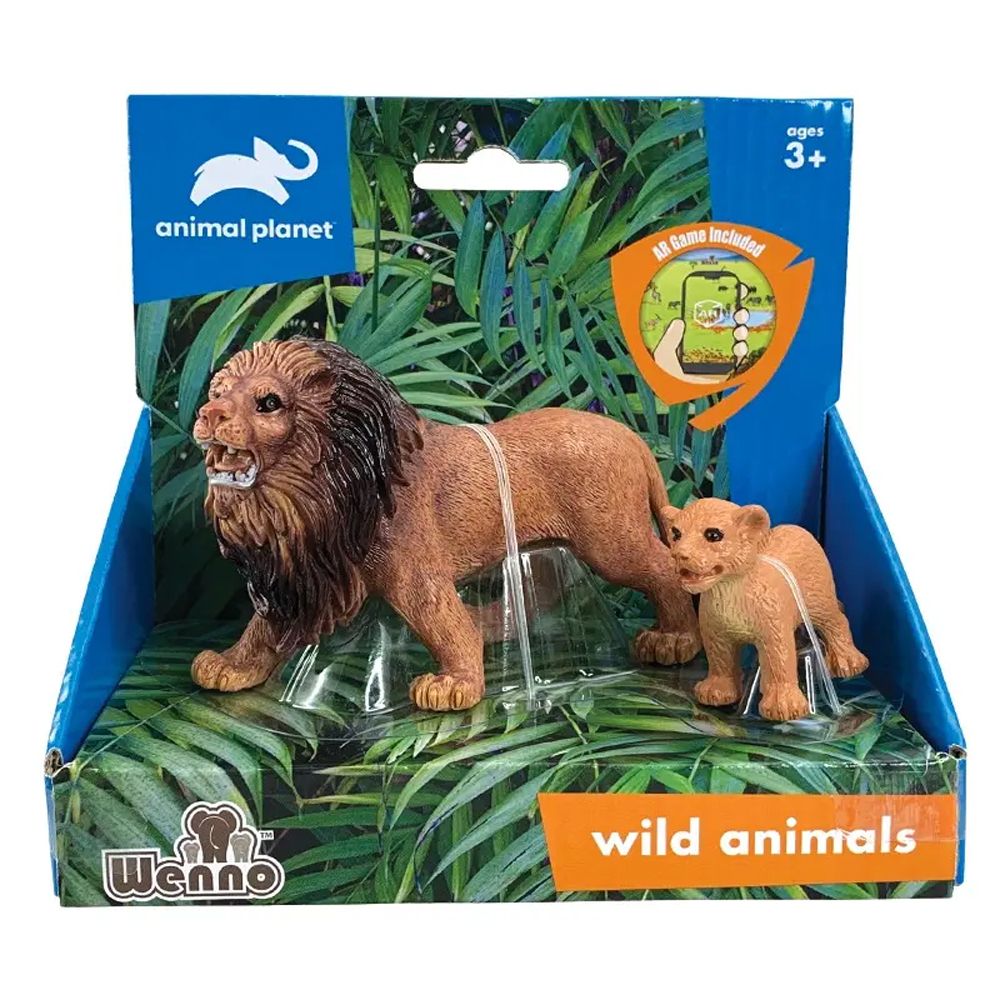 أنيمال بلانيت مجسم الأسد والشبل مجسمات الحيوانات Animal Planet