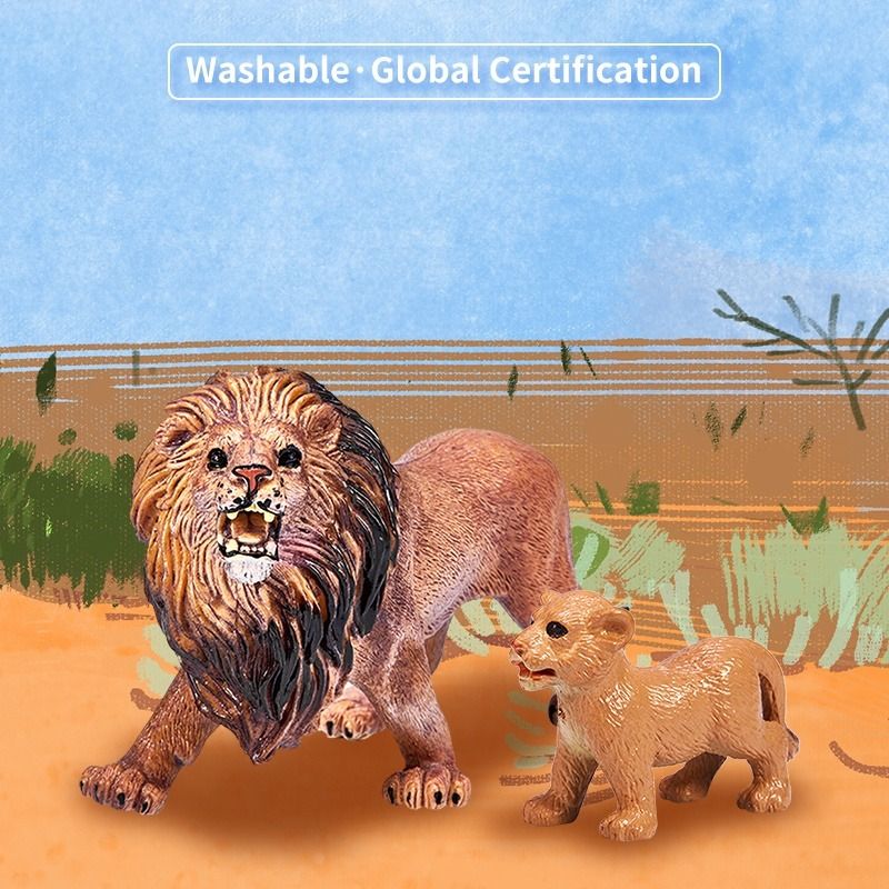 أنيمال بلانيت مجسم الأسد والشبل مجسمات الحيوانات Animal Planet