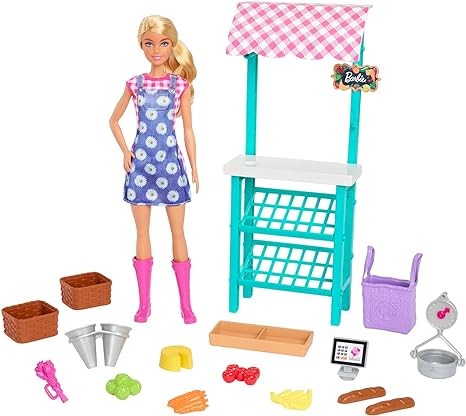 باربي دمية فارم فريش ماركت دمية مع اكسسوارات Barbie