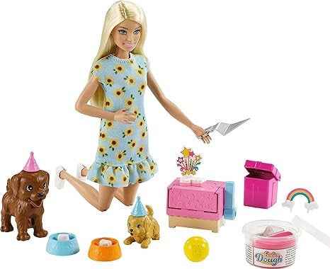 باربي دمية باربي ومجموعة العاب حفلات الجراء دمية مع اكسسوارات Barbie
